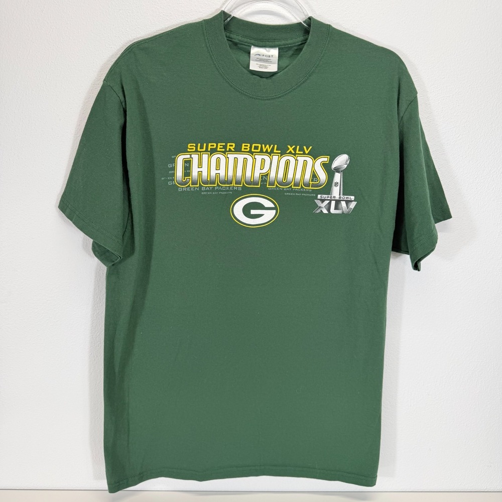 Green Bay Packers Super Bowl XLV Champions Mens Short Sleeve Green T-Shirt Large